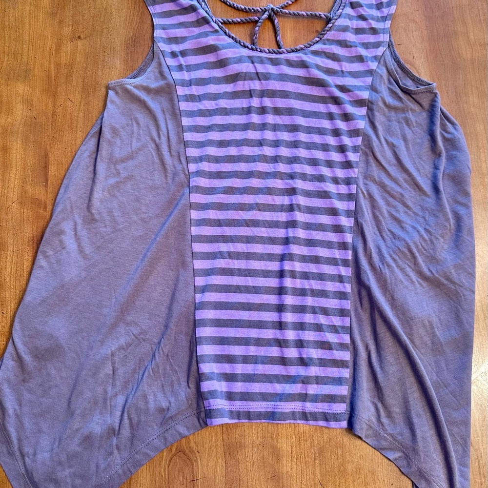 Anthropologie Purple Striped Tank Top